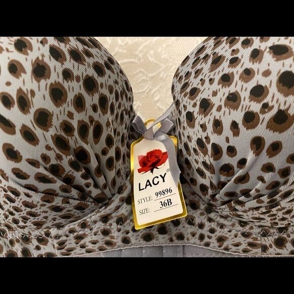 Lacy women’s leopard Design Sexy Push Up Bra 36B - Picture 12 of 12